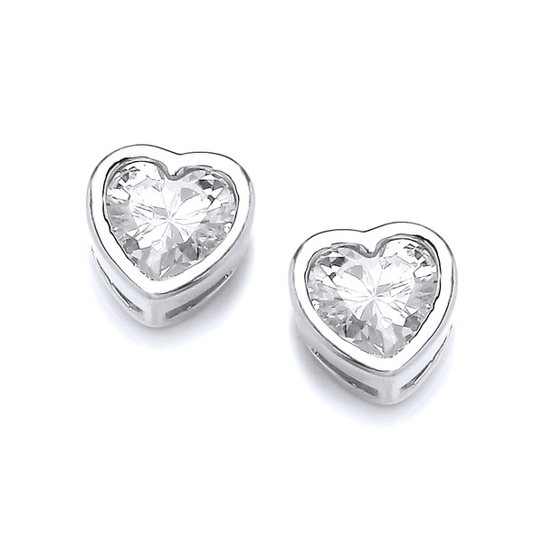 Take Heart Cubic Zirconia Stud Earrings