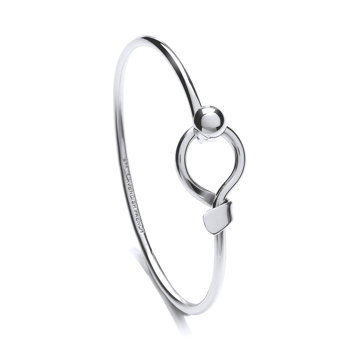 Sterling Silver Slim Clasp Bangle - Cavendish French