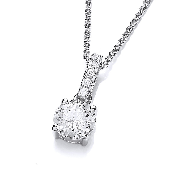 Round Cubic Zirconia Drop Pendant without chain