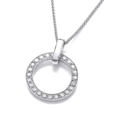 Sparkling Silver Circle Pendant