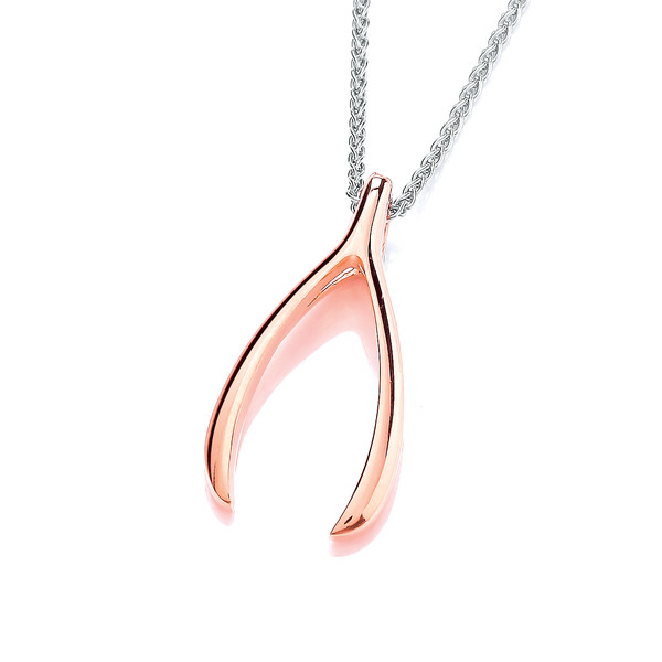 Rose Gold Wishbone Pendant without chain
