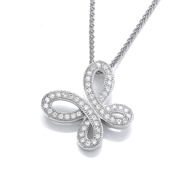 Loopy Cubic Zirconia Butterfly Pendant without chain