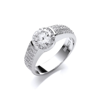 Stunning Sparkle Silver & Cubic Zirconia Ring