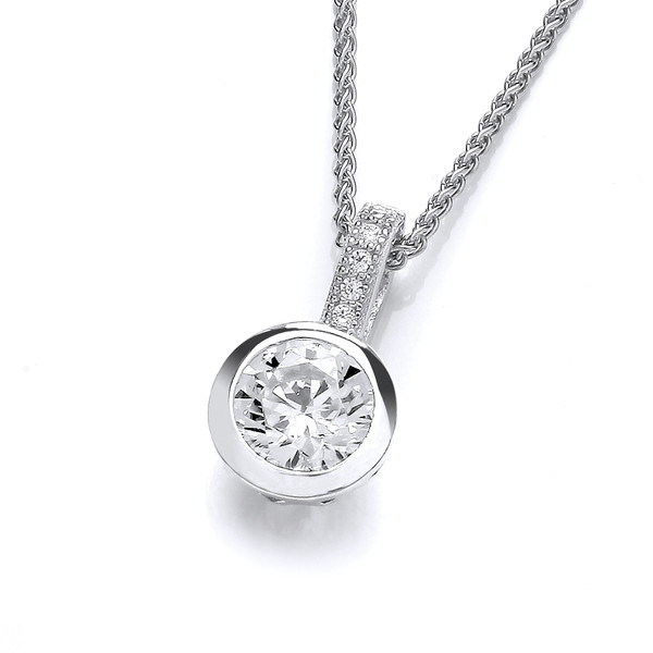 Special Solitaire Pendant with a 16-18 silver chain