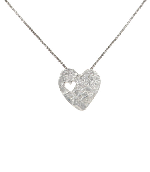 Heart to Heart Silver Pendant with 16 - 18" Silver Chain