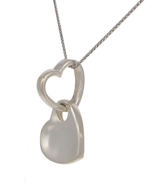 Looped silver heart pendant without Chain
