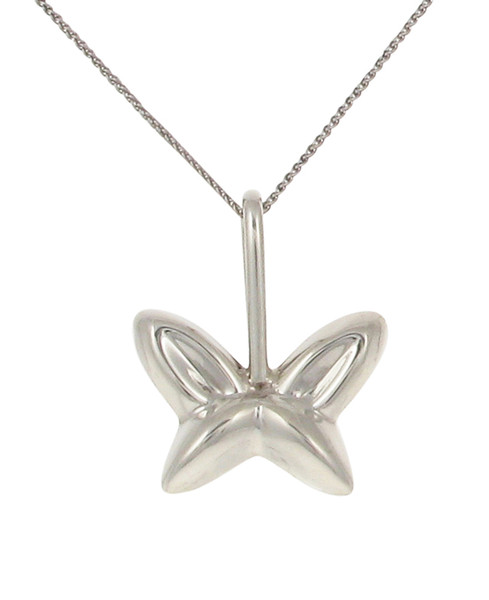 Silver shaped butterfly pendant with 16 - 18" Silver Chain