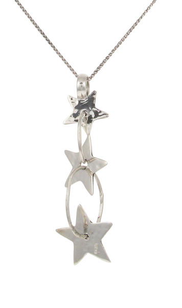 Silver stars and hoops pendant with 16 - 18" Silver Chain