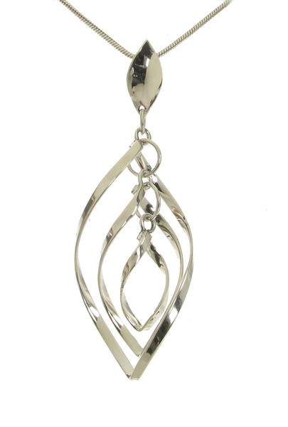 Silver Leaf Windchime Pendant with 16 - 18" Silver Chain