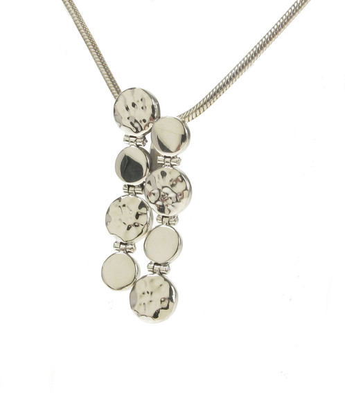 Elegance Silver Discs Pendant with 18 - 20" Silver Chain