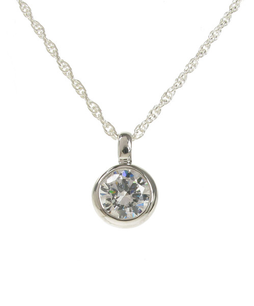 CZ Compass Pendant with 16 - 18" Silver Chain