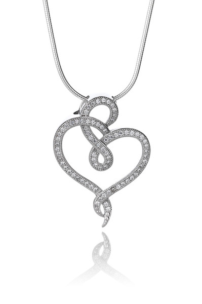 Never-ending Love Silver Pendant with 16 - 18" Silver Chain