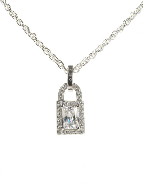 Unlock my Heart Silver and CZ Pendant with 16 - 18" Silver Chain
