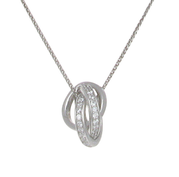 Puzzle Hoops Pendant with 16 - 18" Silver Chain