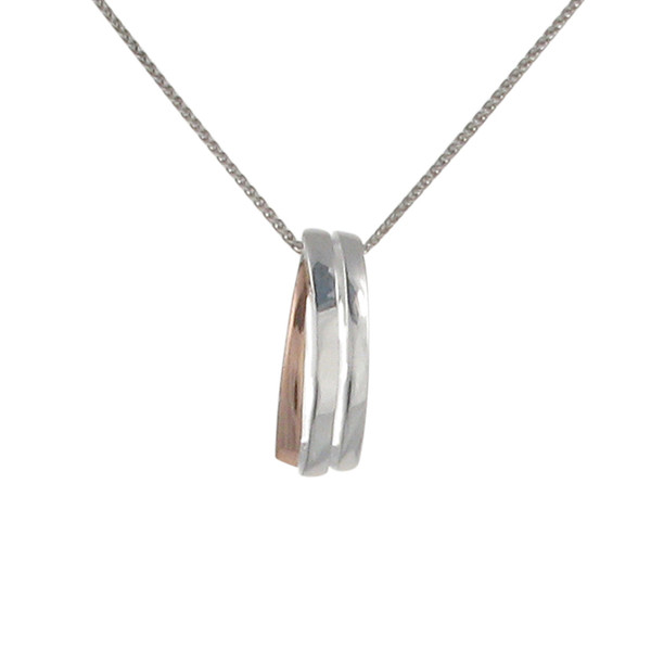 Triple Bar Silver Pendant with 16 - 18" Silver Chain