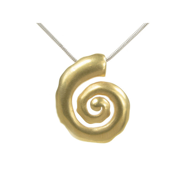 Silver and gold vermeil spiral pendant with 16 - 18" Silver Chain