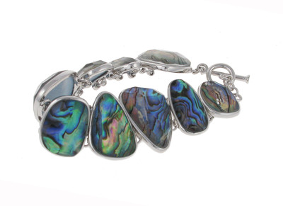 Abalone and Silver Pebbles Bracelet