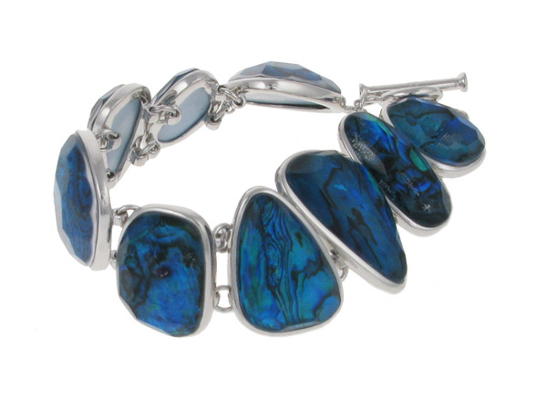 Blue Paua Shell Pebbles Bracelet