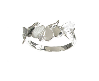 Sterling Silver Abstract Angel Wings Ring