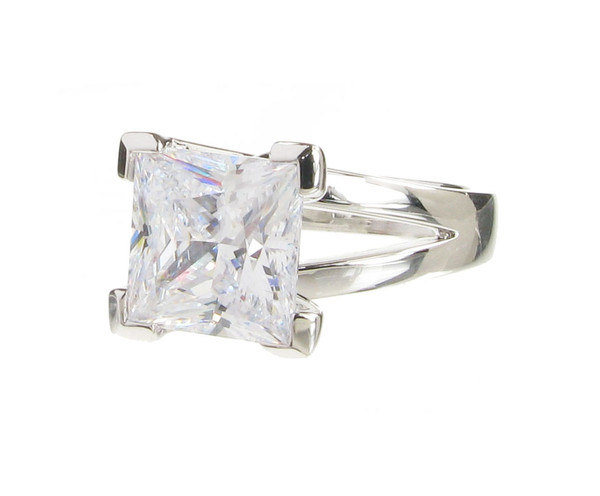 Sterling Silver and Crystal Square Ring
