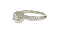 Silver  and CZ Pom-Pom Solitaire Ring