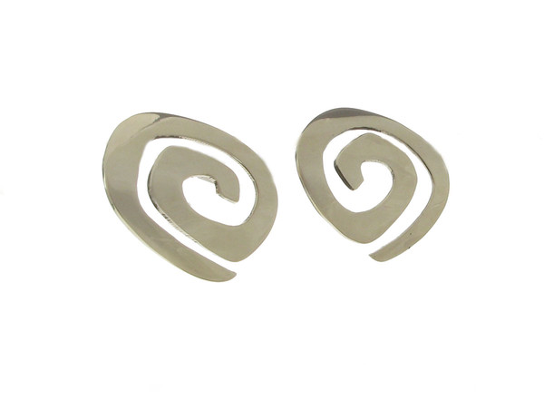 Sterling Silver Flat Maze Earrings