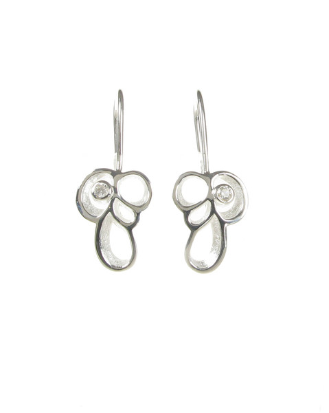 Sterling Silver and CZ Loops and Curls Earrings