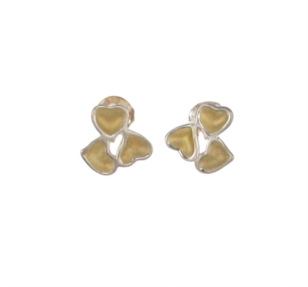 Sterling Silver and Gold Vermeil Heart Cluster Stud Earrings