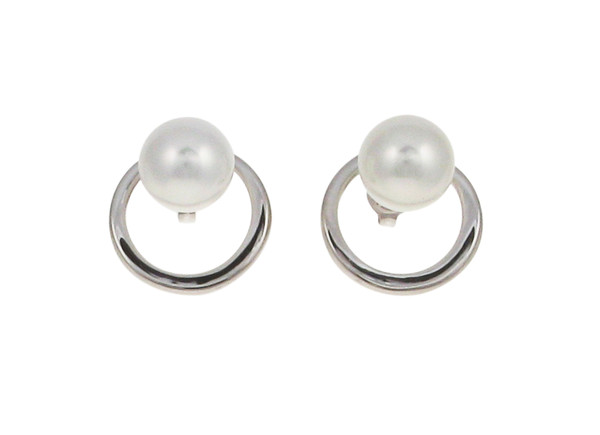 Sterling Silver and Shell Pearl Ring Earrings
