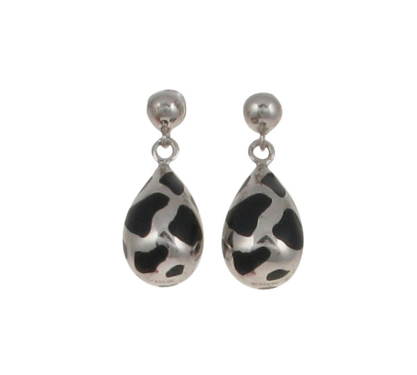 Sterling Silver and Resin Animal Print Bauble Stud Earrings