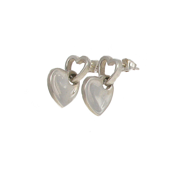 Sterling Silver Looped Heart Earrings