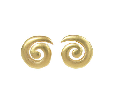 Sterling Silver and Gold Vermeil Spiral Stud Earrings