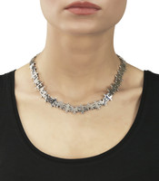 Silver Jigsaw Pieces Necklace