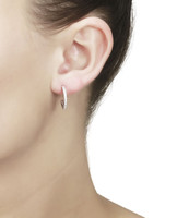 Silver & Cubic Zirconia Mini Half Hoop Earrings