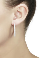 Wide Cubic Zirconia Hoop Earrings