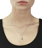 Sapphire Cubic Zirconia Pansy Necklace