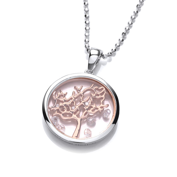Celestial Tree of Life Design Pendant with 18-20 Silver Chain