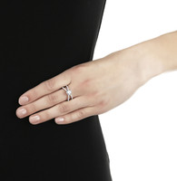 CZ Solitaire and Entwined Band Ring