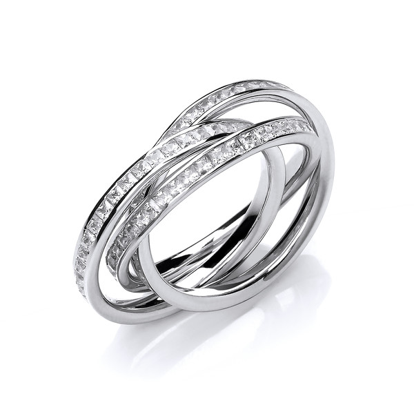 Silver & Cubic Zirconia Russian Ring