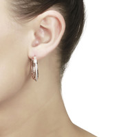 Triple Hoop Rose Gold & Silver Earrings