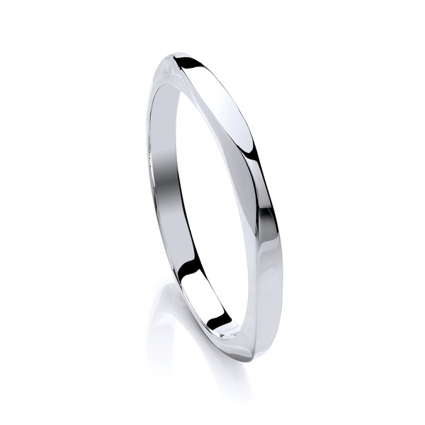 Sterling Silver Round Square Bangle