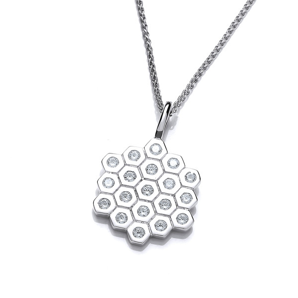 Cubic Zirconia Honeycomb Pendant without chain