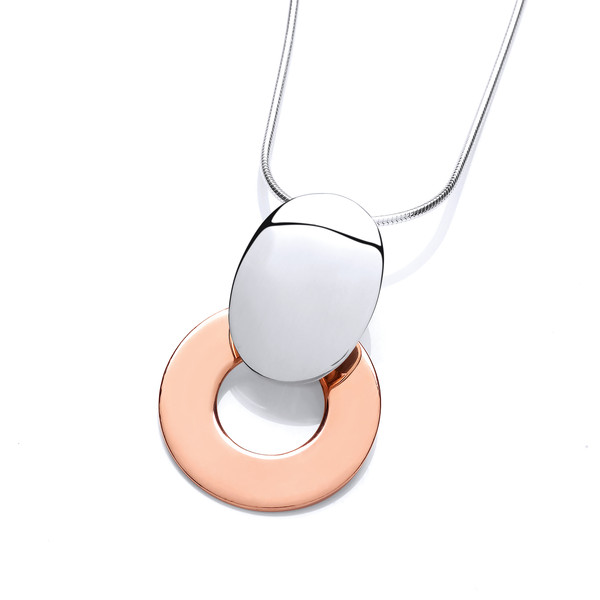 Silver and Copper O Pendant without Chain