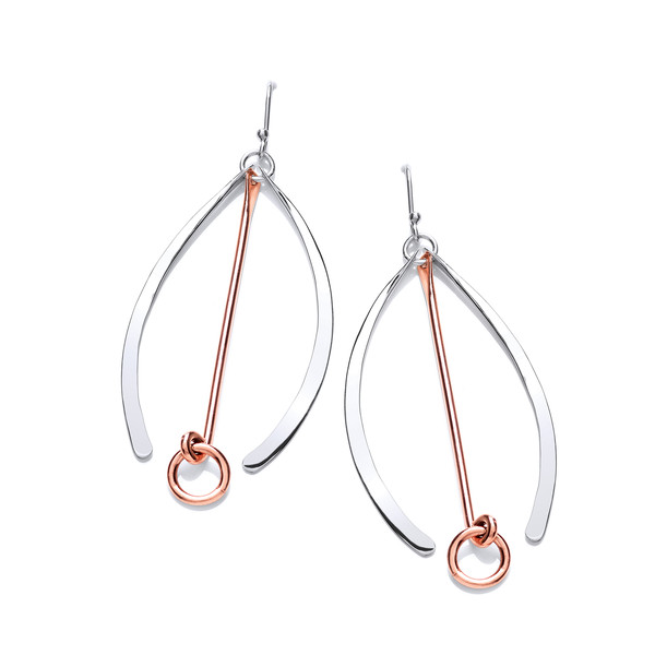 Silver and Copper Samurai Earrings