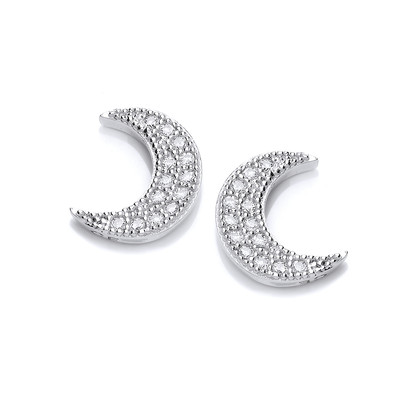 Cubic Zirconia Crescent Moon Earrings