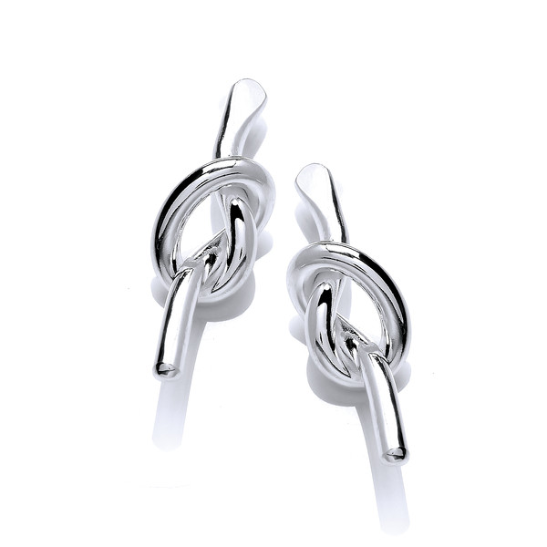 Silver Love Knot Stud Earrings