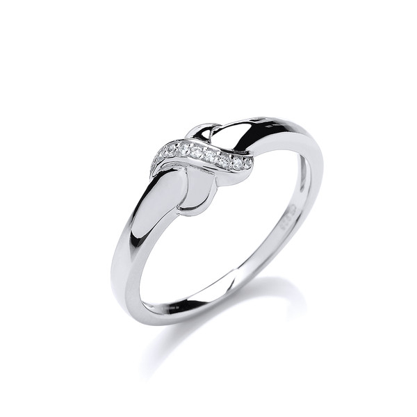 Silver and Cubic Zirconia Kiss Ring