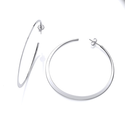 Sterling Silver Wafer-thin Large Hoops
