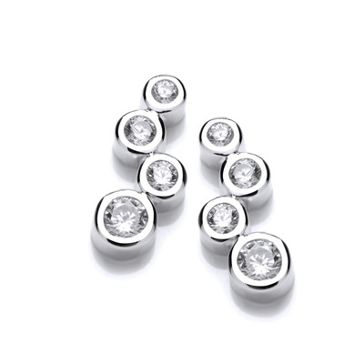 Cubic Zirconia Bubbles Drop Earrings