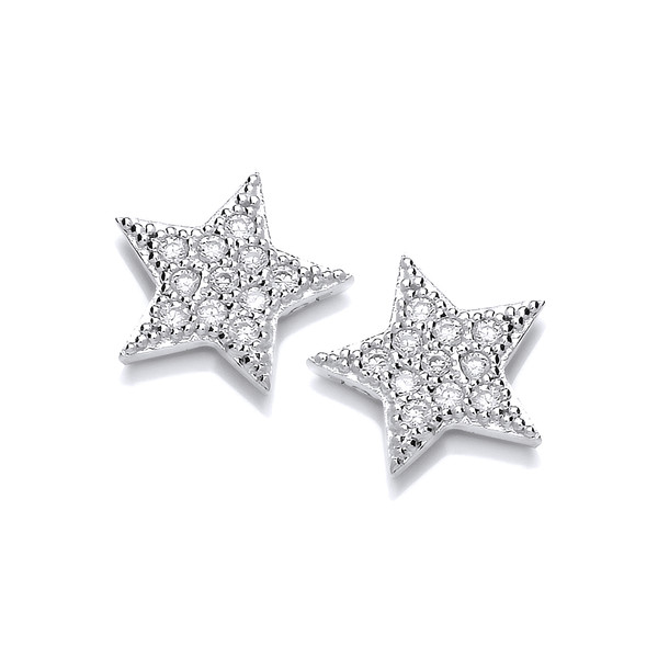 Cute Cubic Zirconia Star Earrings